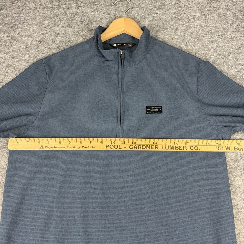 Travis Mathew Blue Hello Tour Golf 1/4 Zip Pullover Mens Medium - Picture 7 of 9